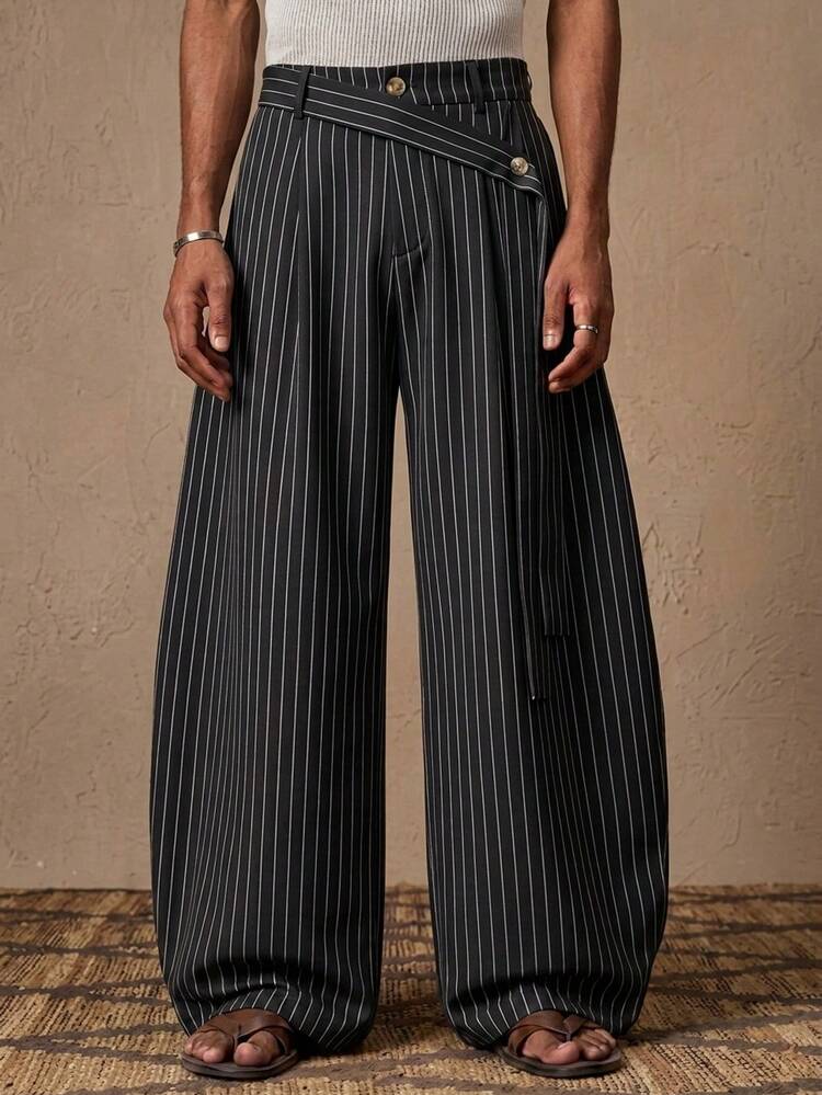 AZAZZ Men's Casual Barrel-Leg Pants
